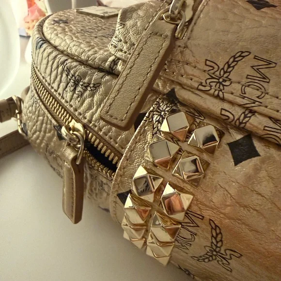 MCM Metallic Gold Backpack - Mini Bebe Boo - Picture 3 of 4